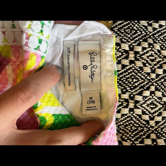 Girls 7/8 Lilly Pulitzer pink and green dress with gold zipper - Picture 2 of 2